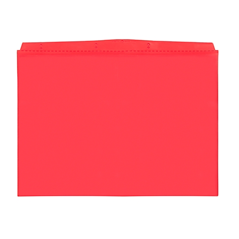 Red file folder with tab and perforation on the top edge.