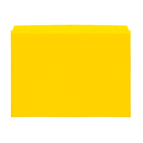 Yellow file folder with open edge against white background.