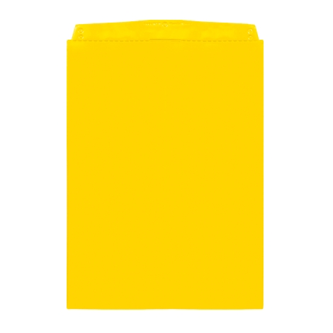 Yellow envelope, rectangular, with folded closure.