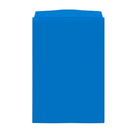 Blue document folder with flap. Rectangular shape.