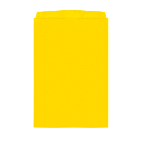 Yellow square envelope, with a folded edge at the top.