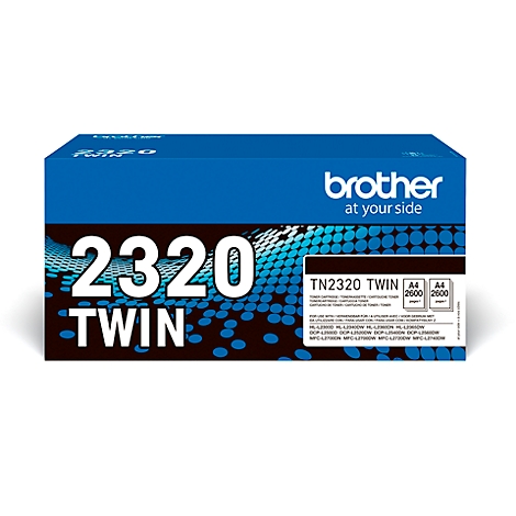 Blue Brother toner TN2320 twin pack. Text: 2320 TWIN.