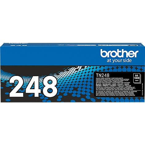 Blue ink cartridge box with white lettering 248 and Brother logo.