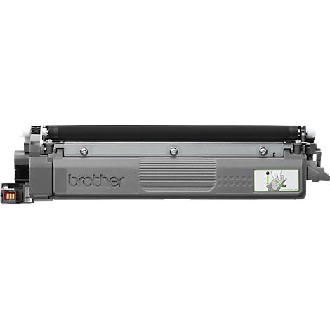 Gray Brother toner cartridge, viewed from above. The word 'Brother' is clearly visible.