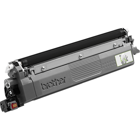 A Brother toner cartridge in gray, with Brother logo.