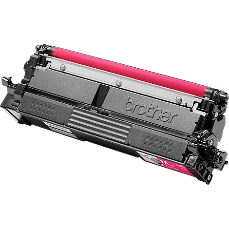 Brother Tonerkartusche in Magenta vor weißem Hintergrund.