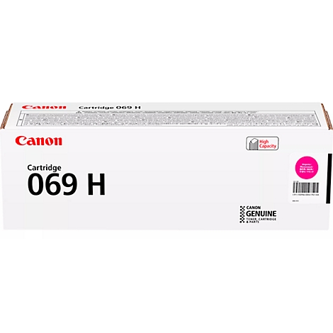 Canon toner cartridge 069 H in white box with red printed Canon logo.
