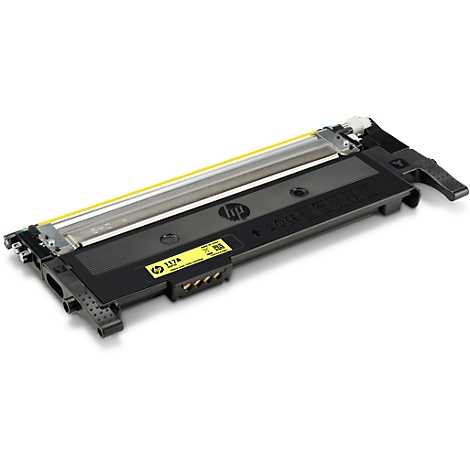 Black HP toner cartridge with yellow accents. The HP logo is clearly visible, as is the designation 137A.