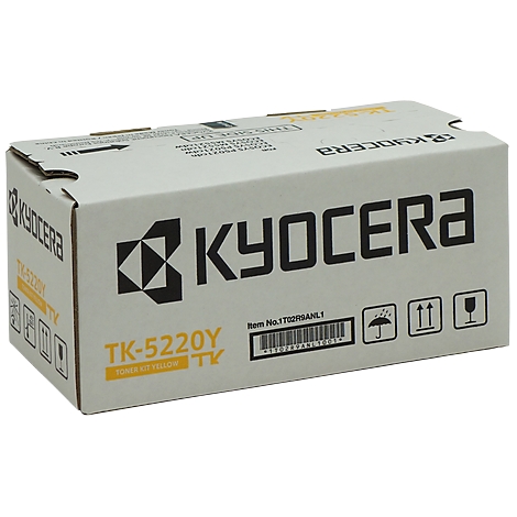 Beige cardboard box with Kyocera logo and prints like TK-5220Y.