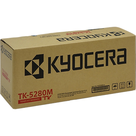 Brown cardboard box with Kyocera logo and 'TK-5280M' print.