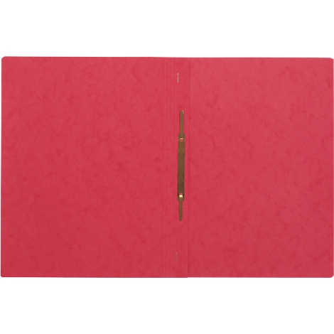 Red file folder with gold-colored clip. The folder is slightly textured.