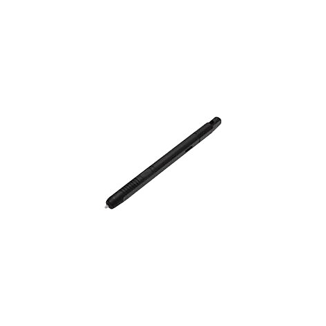 Ein schlanker, schwarzer Eingabestift für Tablets oder Touchscreens auf weißem Hintergrund.