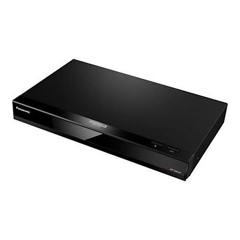 Schwarzer Panasonic Blu-ray-Player, Schriftzug: ULTRA HD. Modell: DP-UB424.