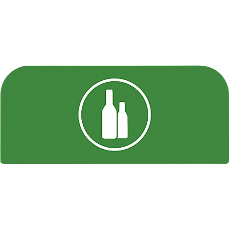 Icône de bouteille de vin dans un cercle blanc sur fond vert.