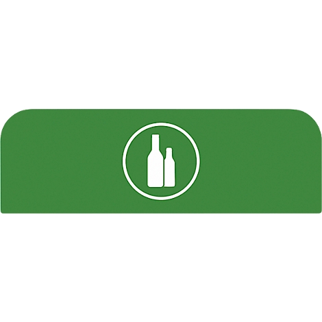 Symbole de bouteilles de vin dans un cercle blanc sur fond vert. Coins arrondis.