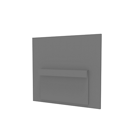 Mur gris avec un renfoncement horizontal. Sur fond blanc.