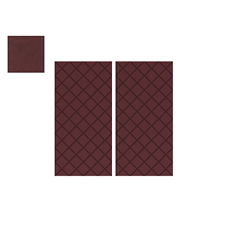 Plusieurs panneaux rectangulaires avec un motif quadrillé marron foncé, sur fond blanc.