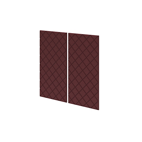 Deux panneaux rectangulaires, marron, à motifs de losanges, sur fond blanc.