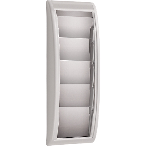 White wall shelf with five compartments. The rounded edges give it a modern look.