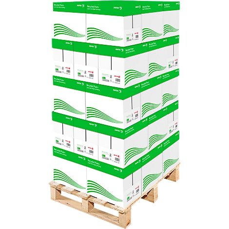 Papier à copier Xerox Recycled Pure+, DIN A4, grammage 80 g/m², CIE 135 / ISO 100, 240 x 500 feuilles, sur palette
