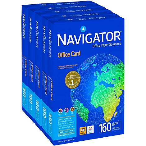 Papier copieur Office Card Navigator, A3, 160 g/m², ultra blanc, 1 carton = 5 x 250 feuilles