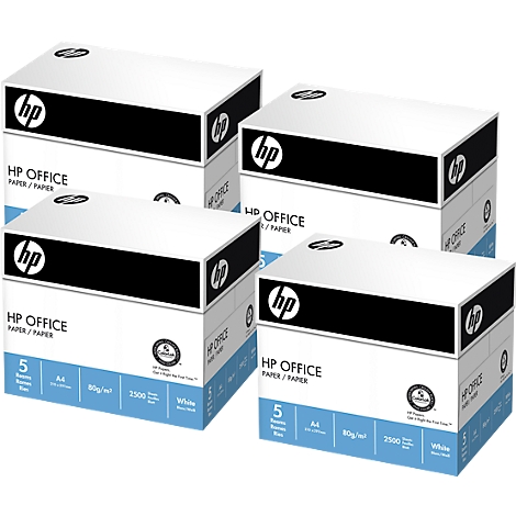Papier copieur Office Hewlett Packard, format A4, 80 g/m², blanc