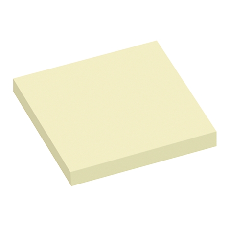 Un bloc de post-it jaunes, représenté légèrement en biais.