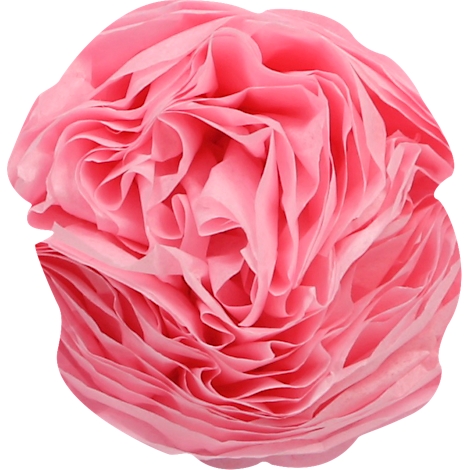 Pétales roses froissés formant une forme ronde en forme de fleur. La texture semble douce et délicate.