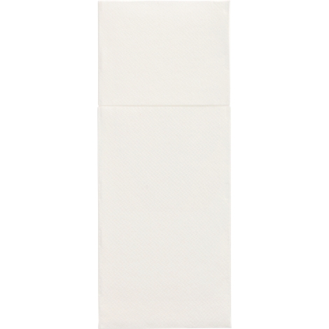 Ein rechteckiges, weißes Blatt Papier, gefaltet.