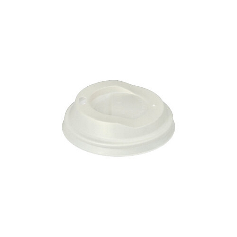 Couvercle blanc clair pour une tasse à café avec ouverture pour boire.