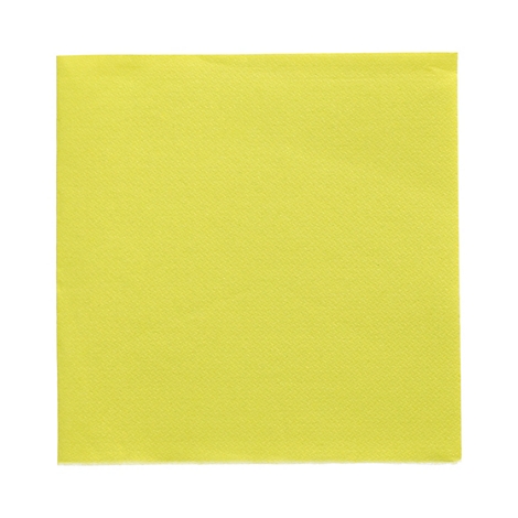 Geel vierkant papieren zakdoekje, geïsoleerd op witte achtergrond.