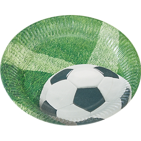 Papstar Pappteller „Football“, rund, Ø 230 mm, mehrfarbig bedruckt, 10 Stück