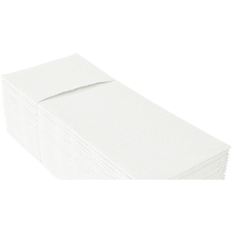 Un empilement de serviettes en papier blanches, vu de près.