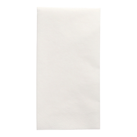Rechteckiges, weißes Papiertaschentuch vor weißem Hintergrund. Die Oberfläche ist leicht strukturiert.