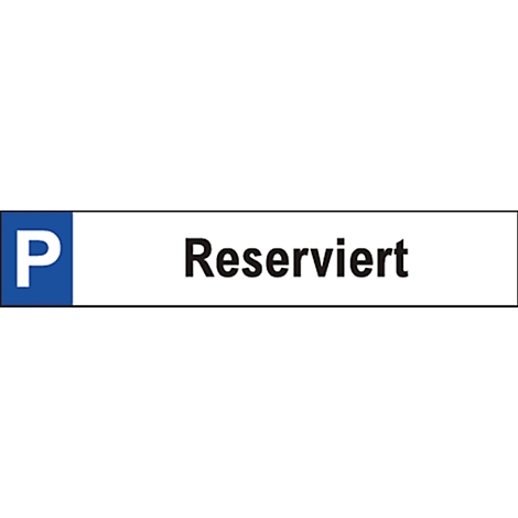 Sign showing a blue P and the word "Reserved".