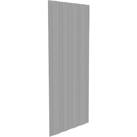 Surface grise et nervurée. Des lignes verticales forment une structure. La forme est légèrement en perspective.