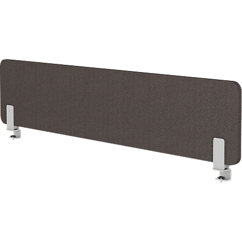 Séparateur de bureau gris avec supports blancs, isolé.