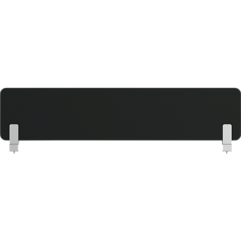 Rectangle noir sur pieds blancs, probablement un accessoire de bureau.