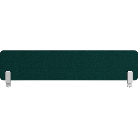 Élément rectangulaire vert foncé avec des supports blancs aux extrémités.