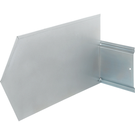 Metal angle, gray, bent 90 degrees.