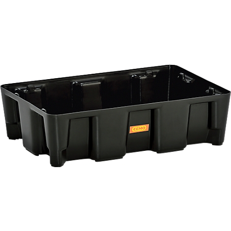Black plastic box, rectangular, with yellow "Cemo" label.