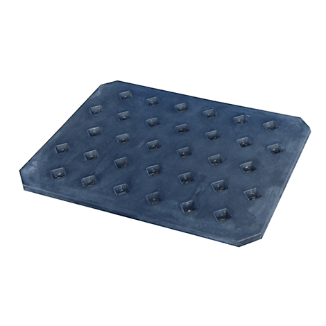 Dark blue rectangular mat with square studs. Slightly beveled edges.