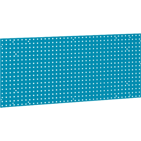 Blue rectangle with many small white squares arranged in rows.