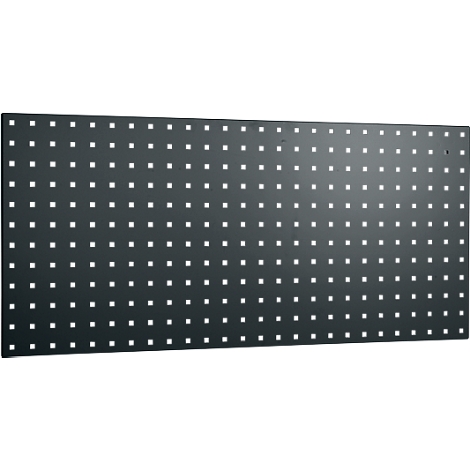 Black metal plate with square holes.