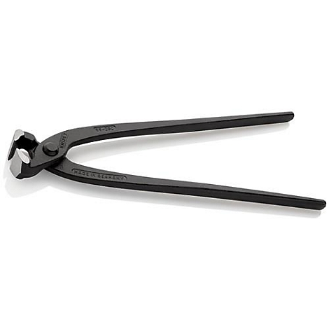 Pince à clous noire, légèrement inclinée, sur fond blanc. "Made in Germany" et numéro de modèle visibles.
