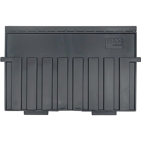 Séparateur DIN A6 Horizontal HAN - Lot De 5 - Noir - Pour Bacs à Fiches - Organisation Bureau