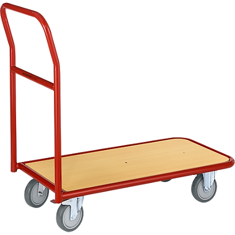 Platform trolley Platform trolley with push handle, L 960 x W 450 mm, load capacity 200 kg, red