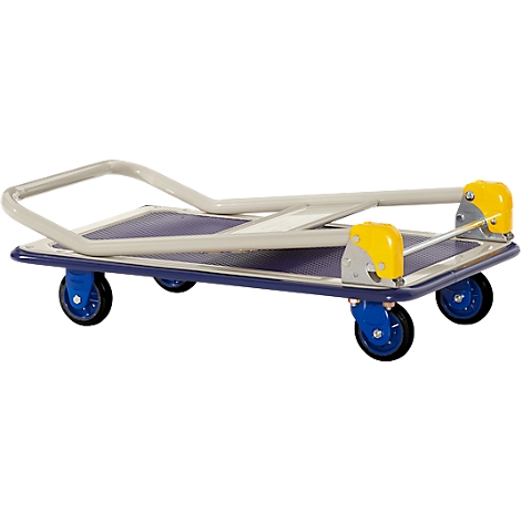Platformwagen, 90° inklapbare duwbeugel, met rem, tot 150 kg, L 740 x B