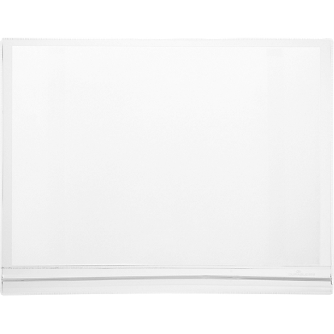 Store blanc sur fond blanc. Une ligne horizontale subtile en bas.