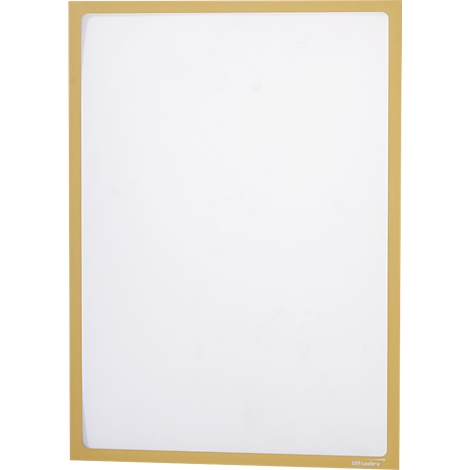 Un cadre blanc rectangulaire, bordé d'un cadre doré.